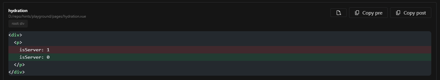 hints devtools hydration screenshot